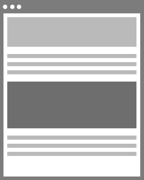 One column layout